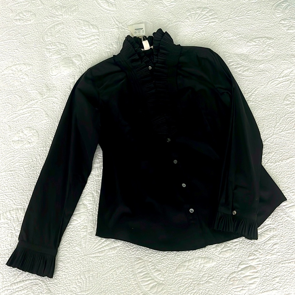 J. Crew Accordion ruffled cotton blouse